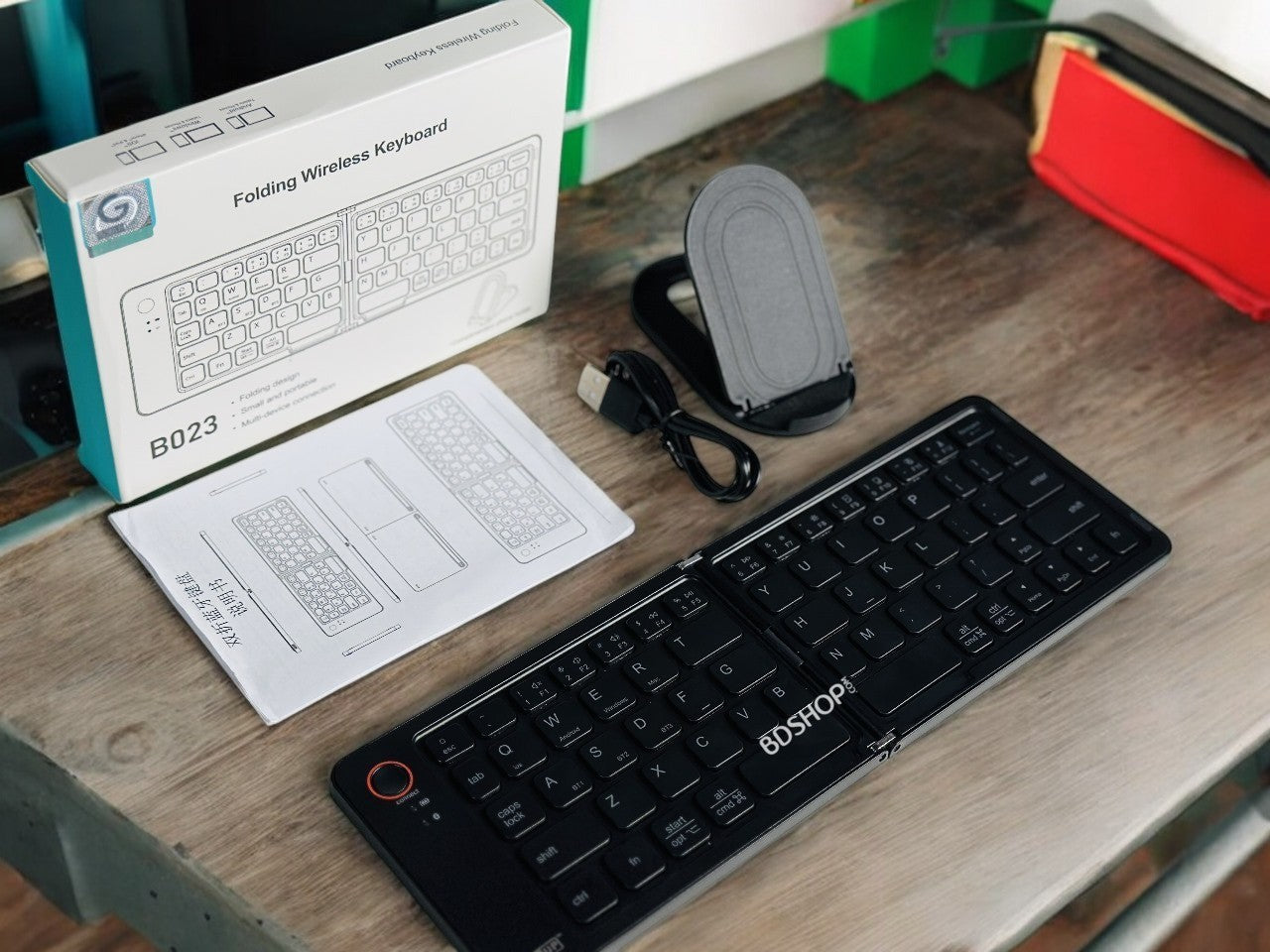 GearUP B023 Rechargeable Ultra Slim Folding Pocket Bluetooth Keyboard